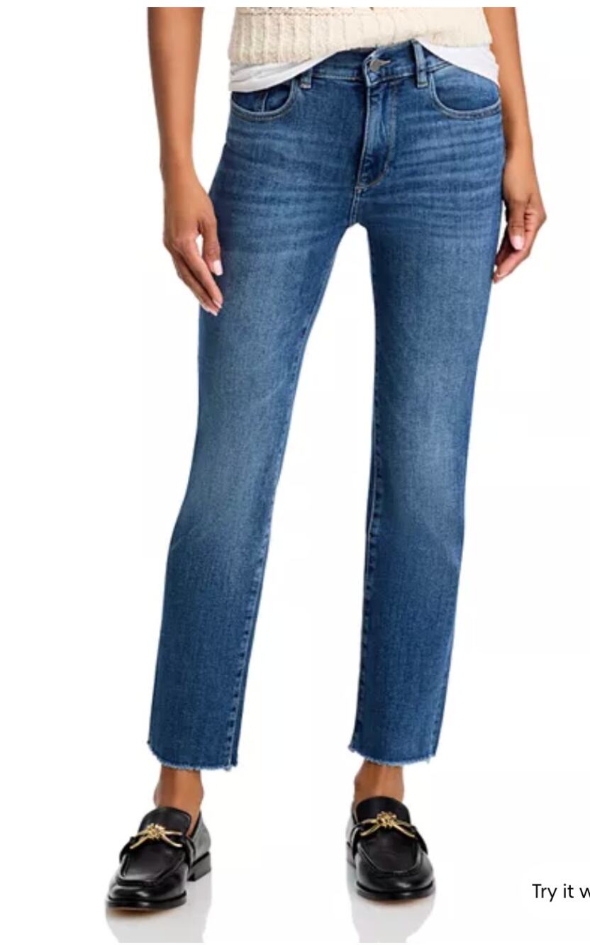 DL1961 Mara Straight Mid Rise Ankle Raw Hem size 29 Jeans